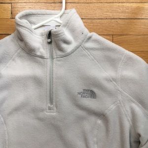 North Face half-zip white fleece